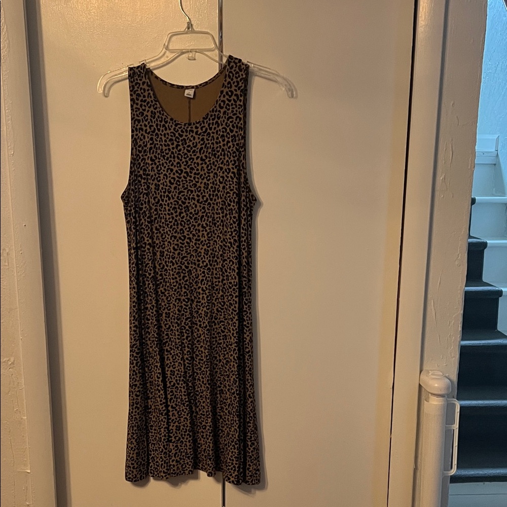 Old Navy Brown Leopard Print Midi Dress
